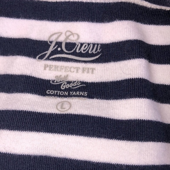 J crew perfect for stripe knit shirt size large cotton  yarns sustainable fabric - Picture 3 of 6